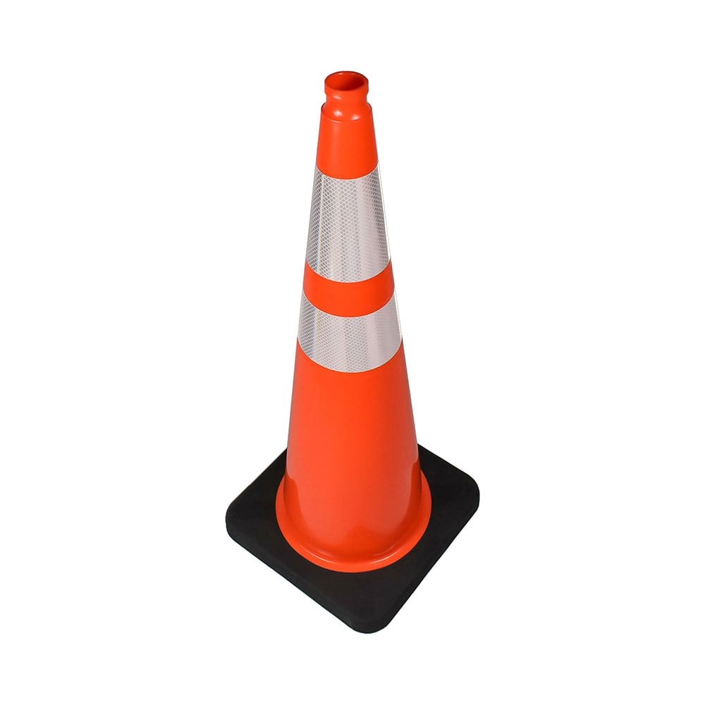 50036 36 Inch PVC 10lbs Traffic Cone with Dual- Reflective Bands - Orange