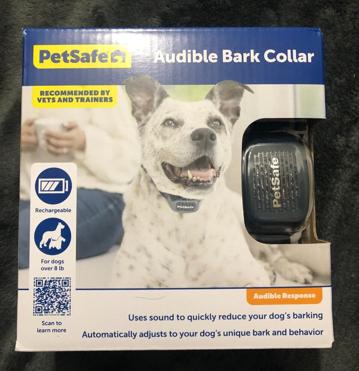 New PetSafe Rechargeable Audible Bark Collar For Dogs Over 8 lbs Necks Up To 28"