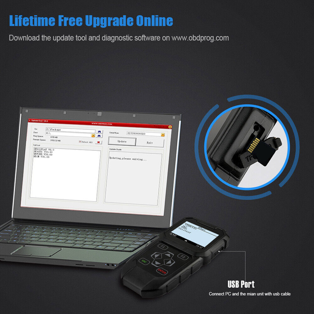 OBDPROG MT401 Car Odometer Mileage Correction Adjustment OBD2 Scanner Reset Tool