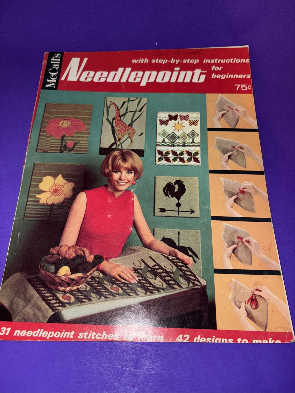Vintage McCall's Needlepoint for Beginners ©1967 42 Items to Needlepoint
