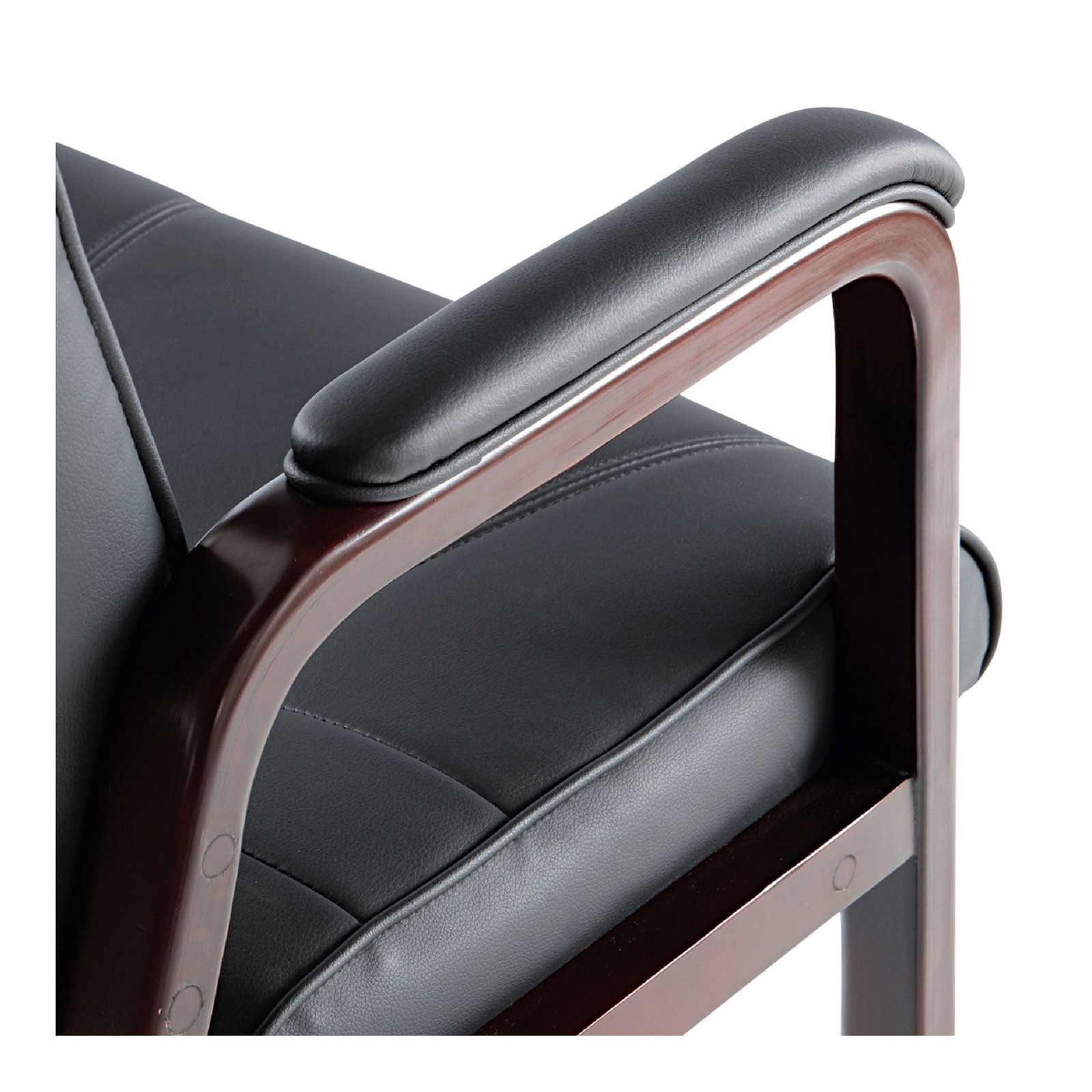 Alera Genaro Series Faux Leather Half-Back Sled Base Guest Chair Black