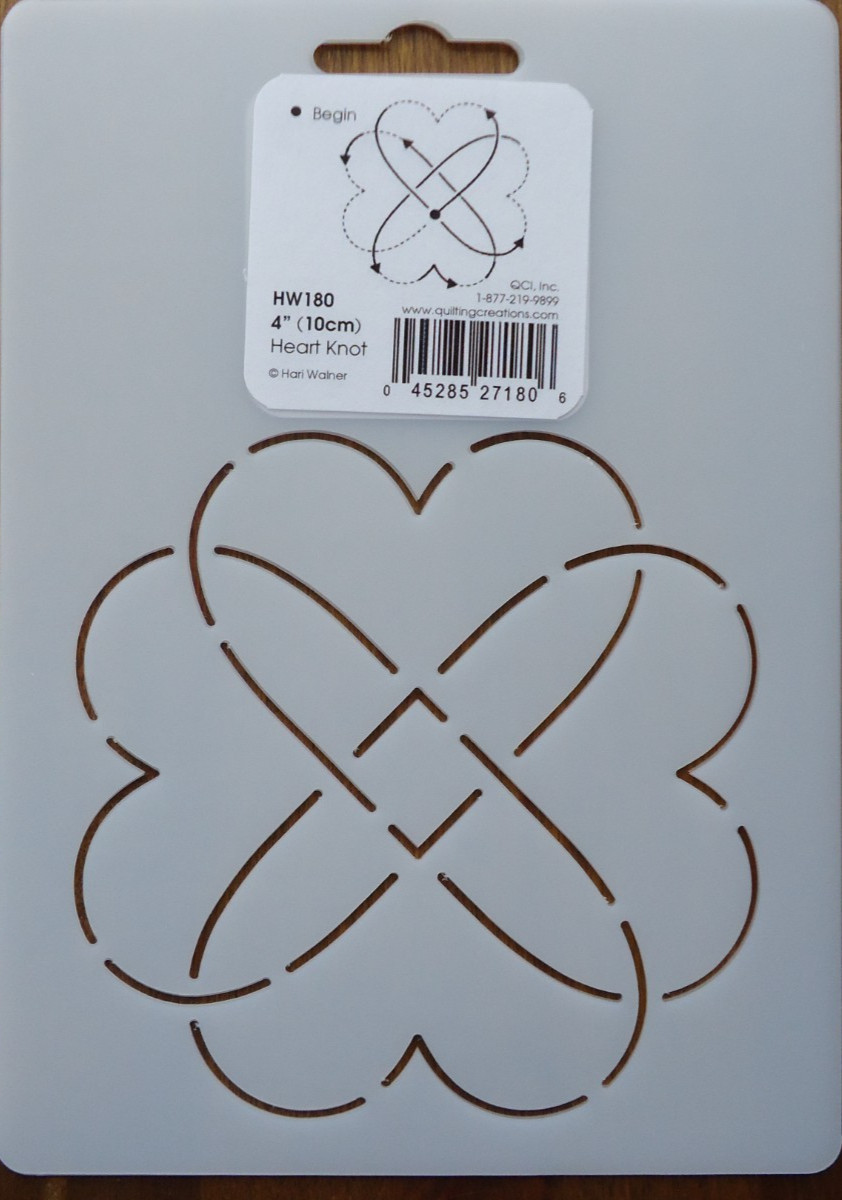 Stencil Quilting Heart Knot HW180 4" 10cm quilt crafts embroidery QC CL sew