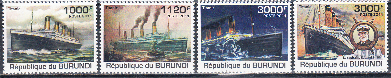 W BURUNDI 1006-1009 TITANIC PERFORATED SET