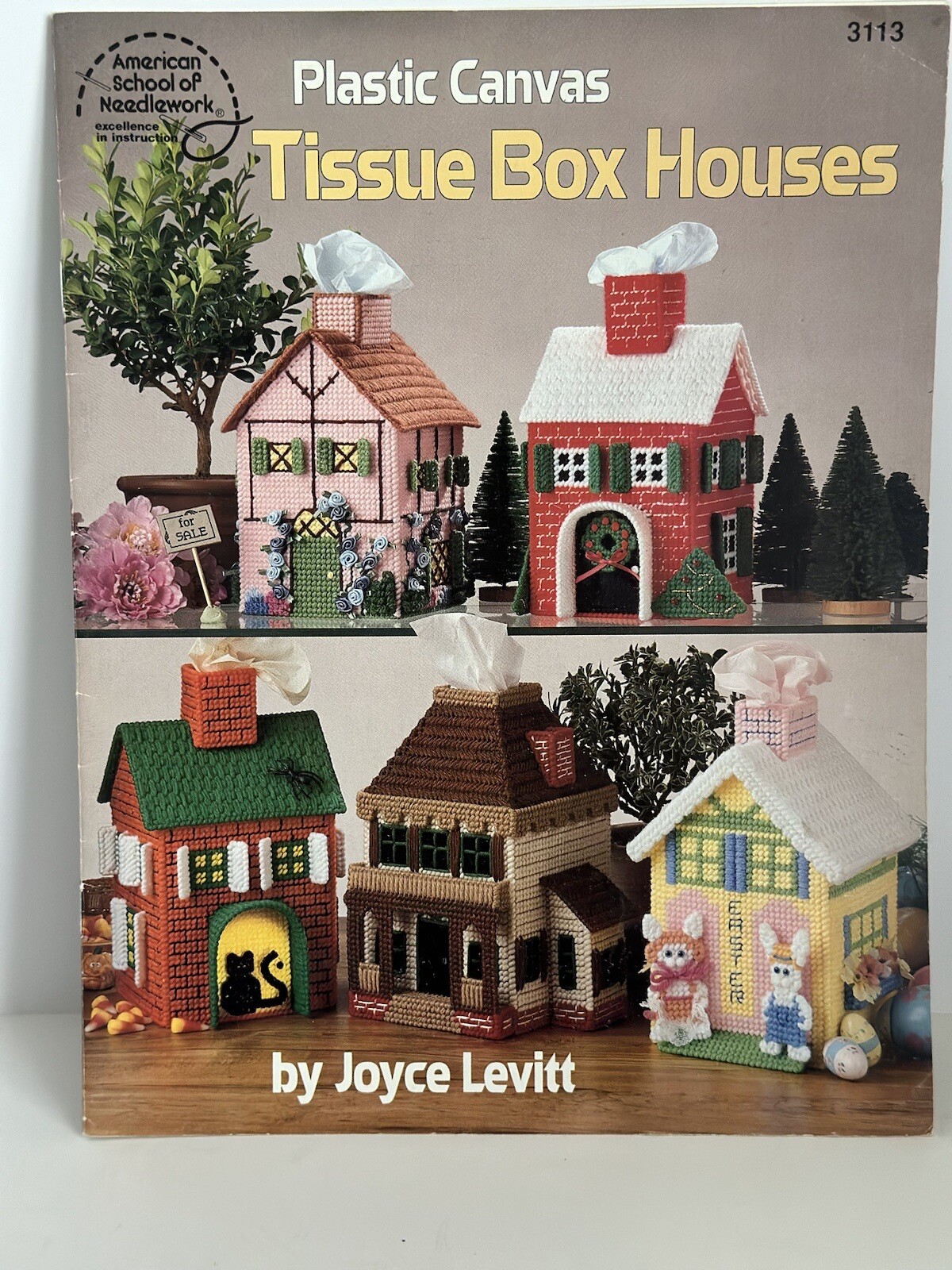 Vintage TISSUE BOX HOUSES COVERS Plastic Pattern Pattern Booklet Needlework