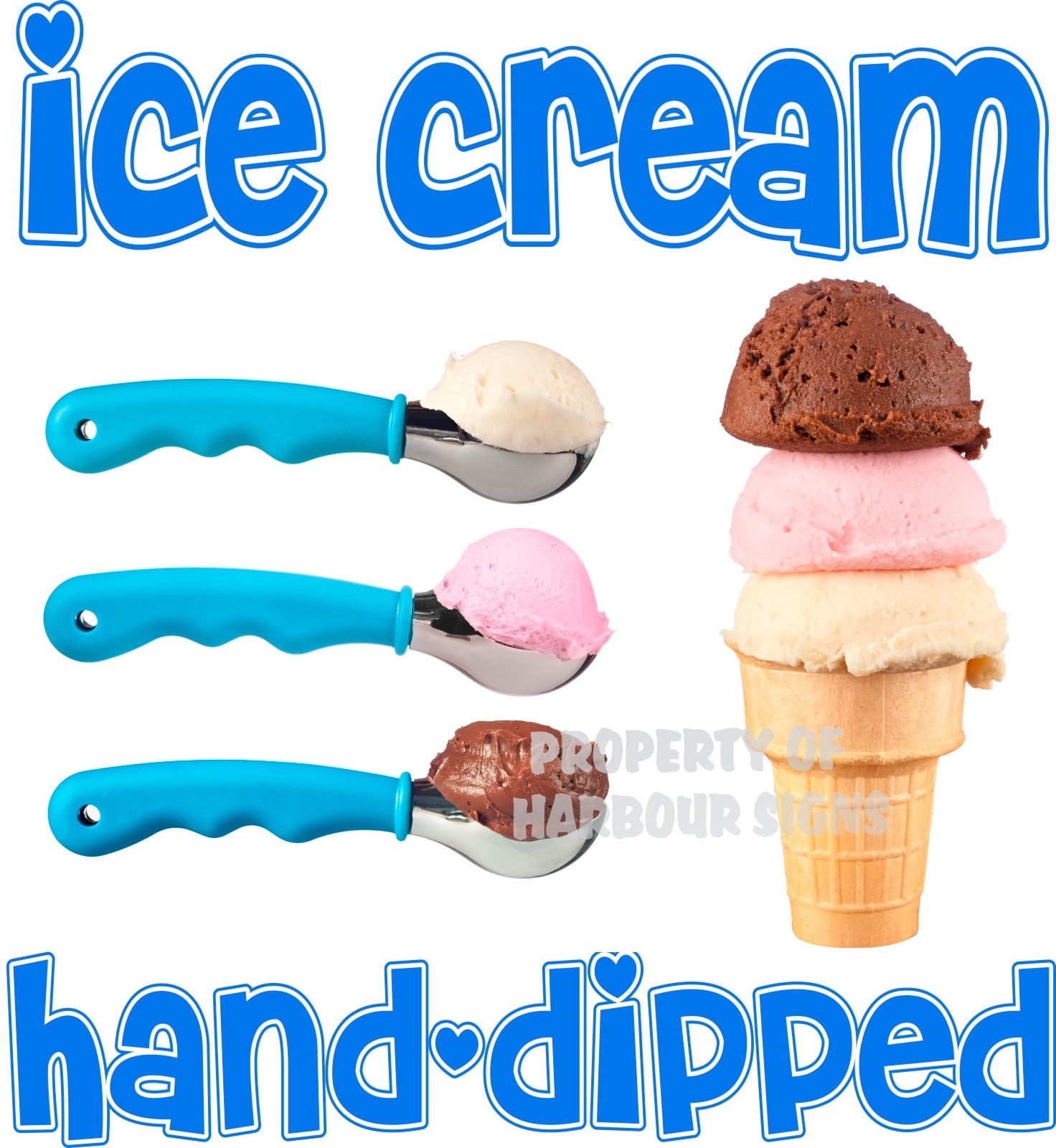 Ice Cream Hand Dipped Decal 14" Concession Food Truck Van Cart  Vinyl Menu Sign