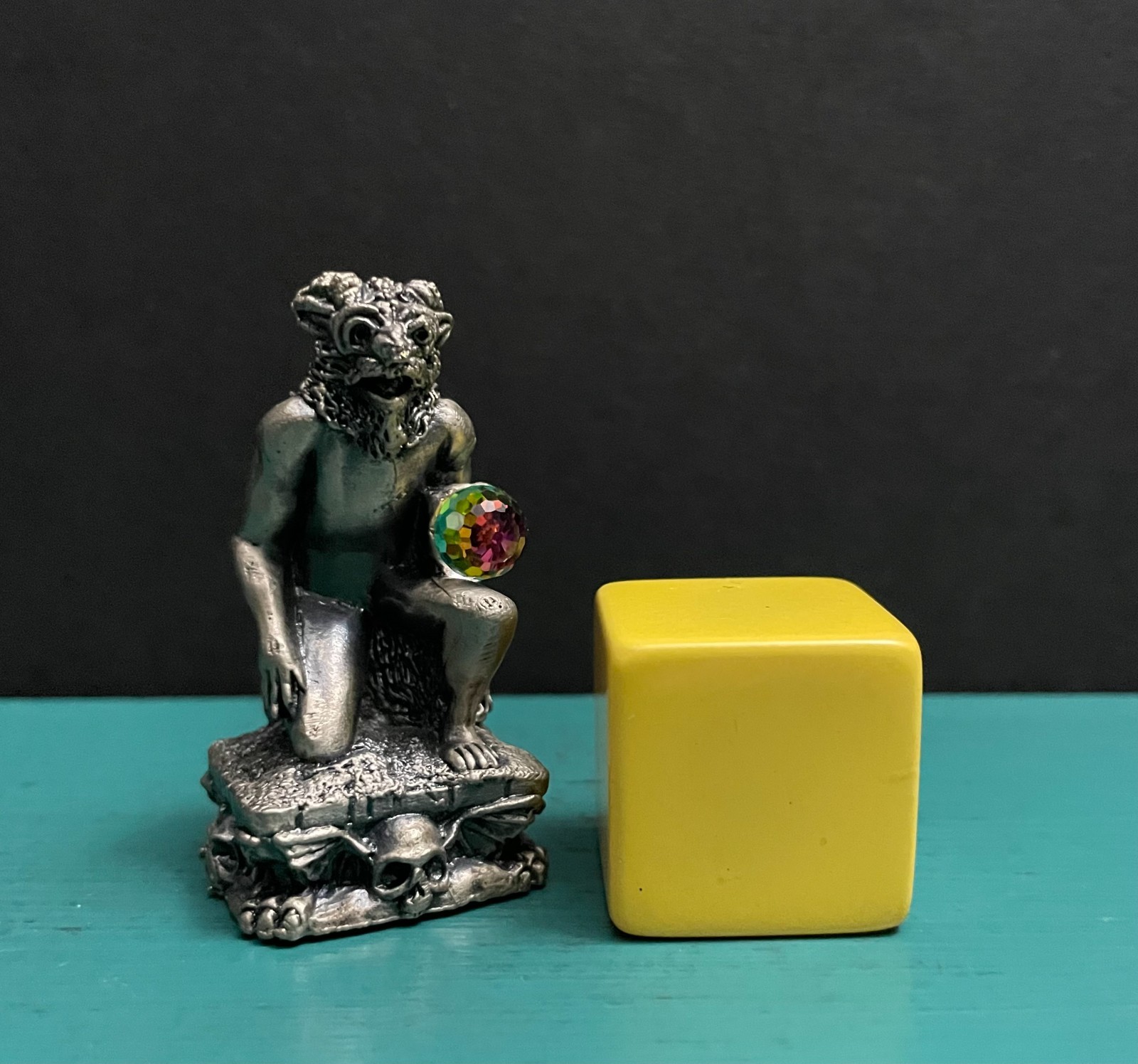 Gorham Tudor Mint Pewter Demon Beast Creature Magic Crystal Chess Figurine D&D