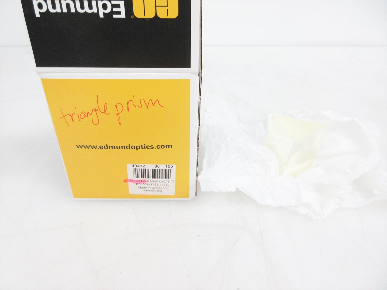 EDMUND OPTICS 49-432 50 mm N-SF11 UNCOATED EQUILATERAL PRISM RANGE 400 - 2500 nm