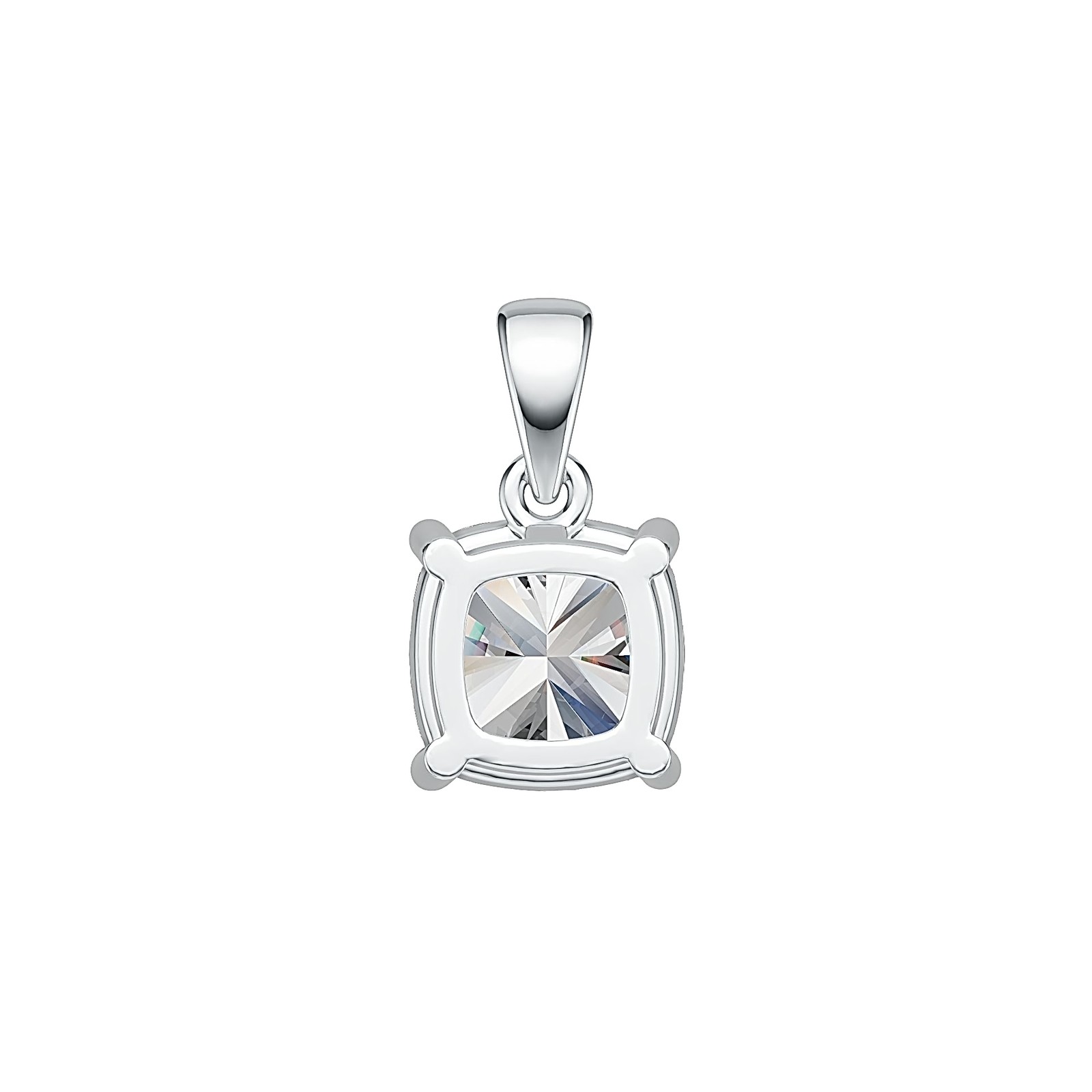Sterling Silver Semi Mount Pendant Setting Cushion CU 8X8m