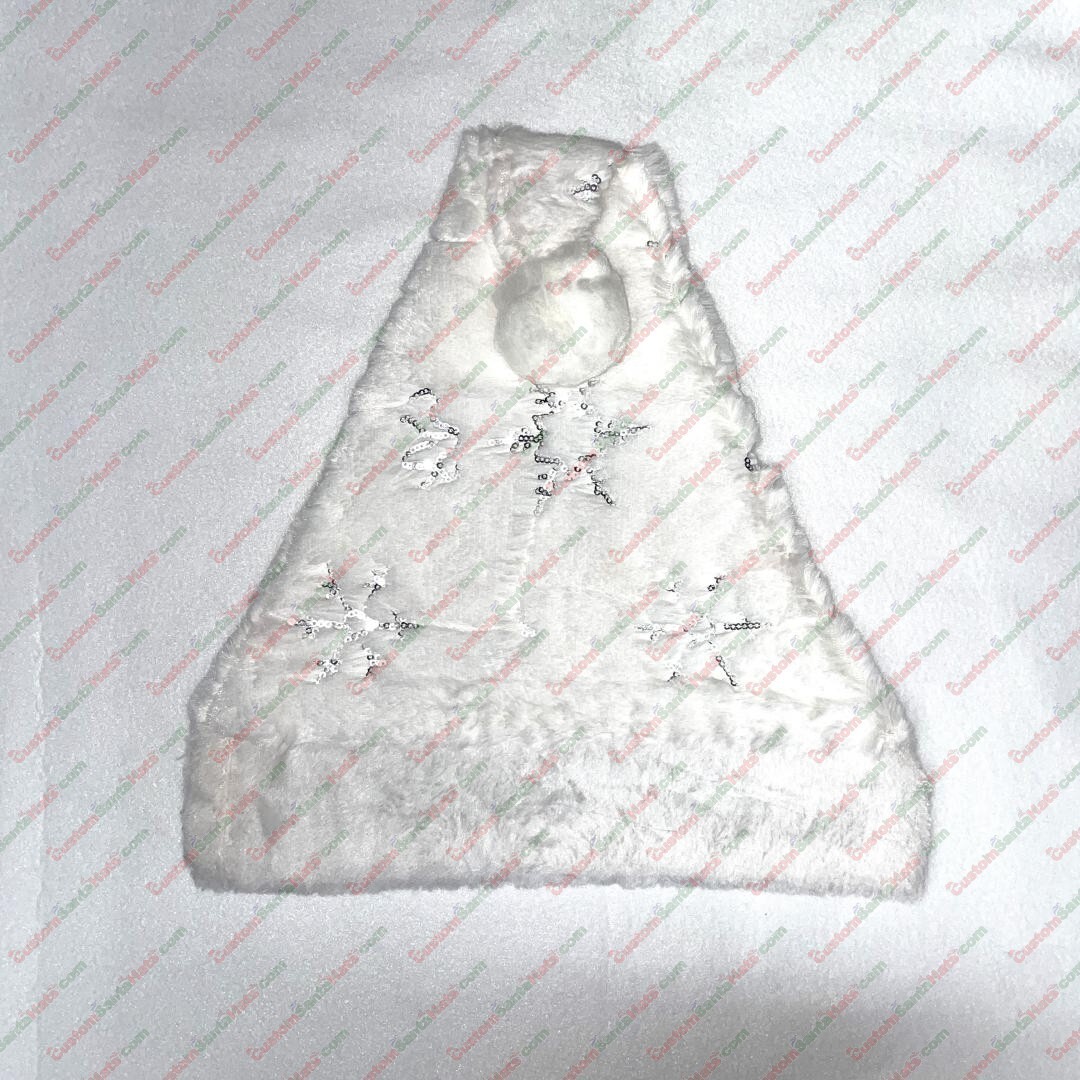 All White Plush Santa Hat - from USA