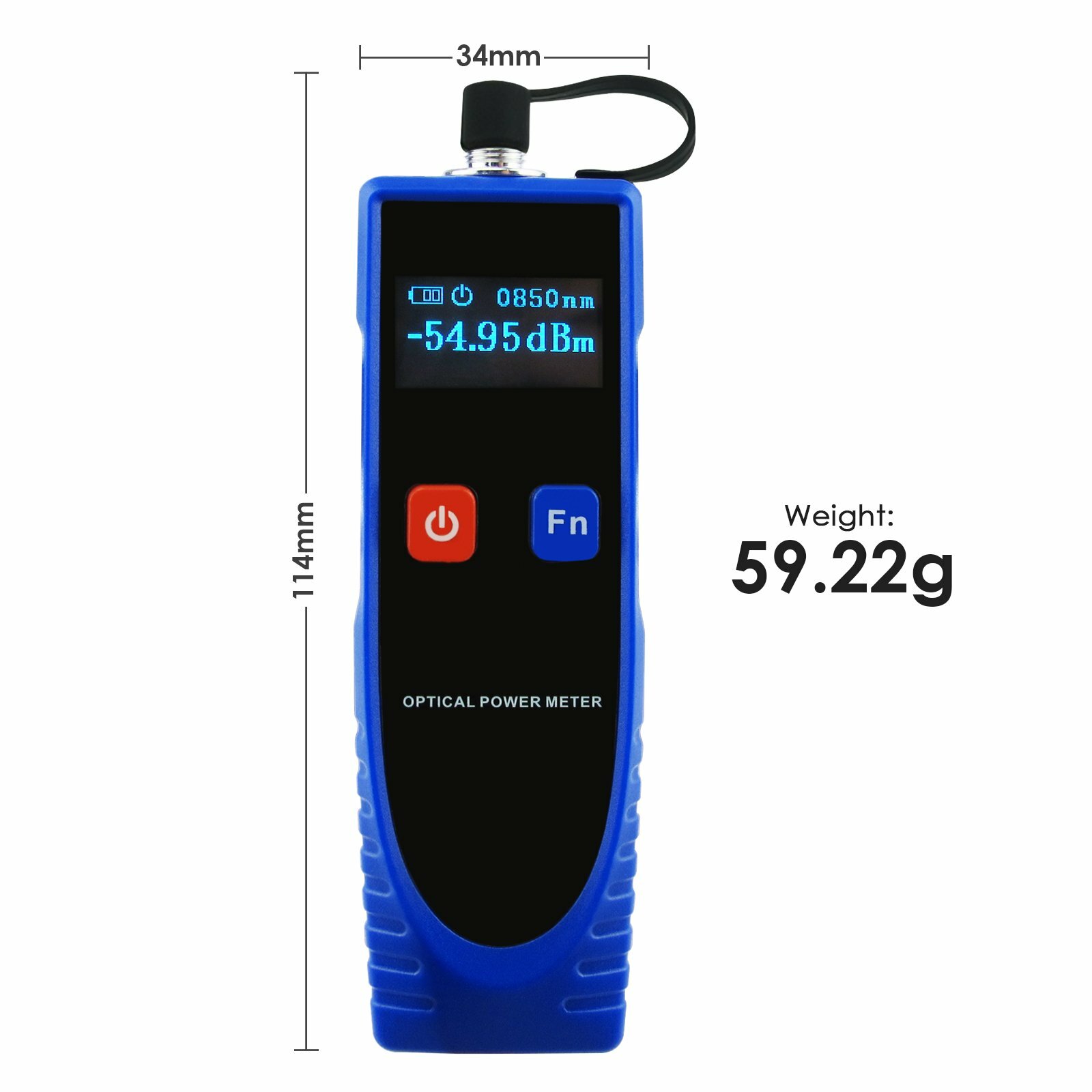 Optical Power Meter Digital Power Factor Meter -70 ~ 6dBm w/ 6 Optic Wave Length