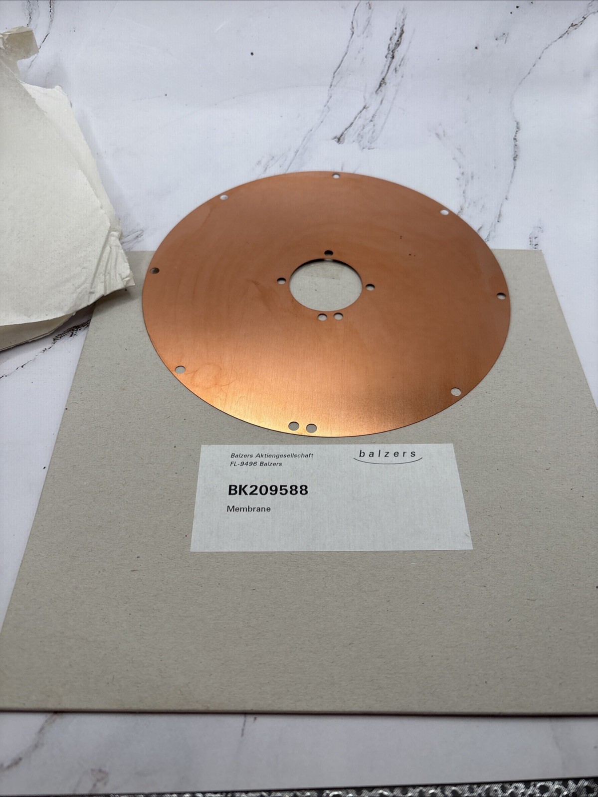 NEW BALZERS STAINLESS TARGET COOLING MEMBRANE BK209588