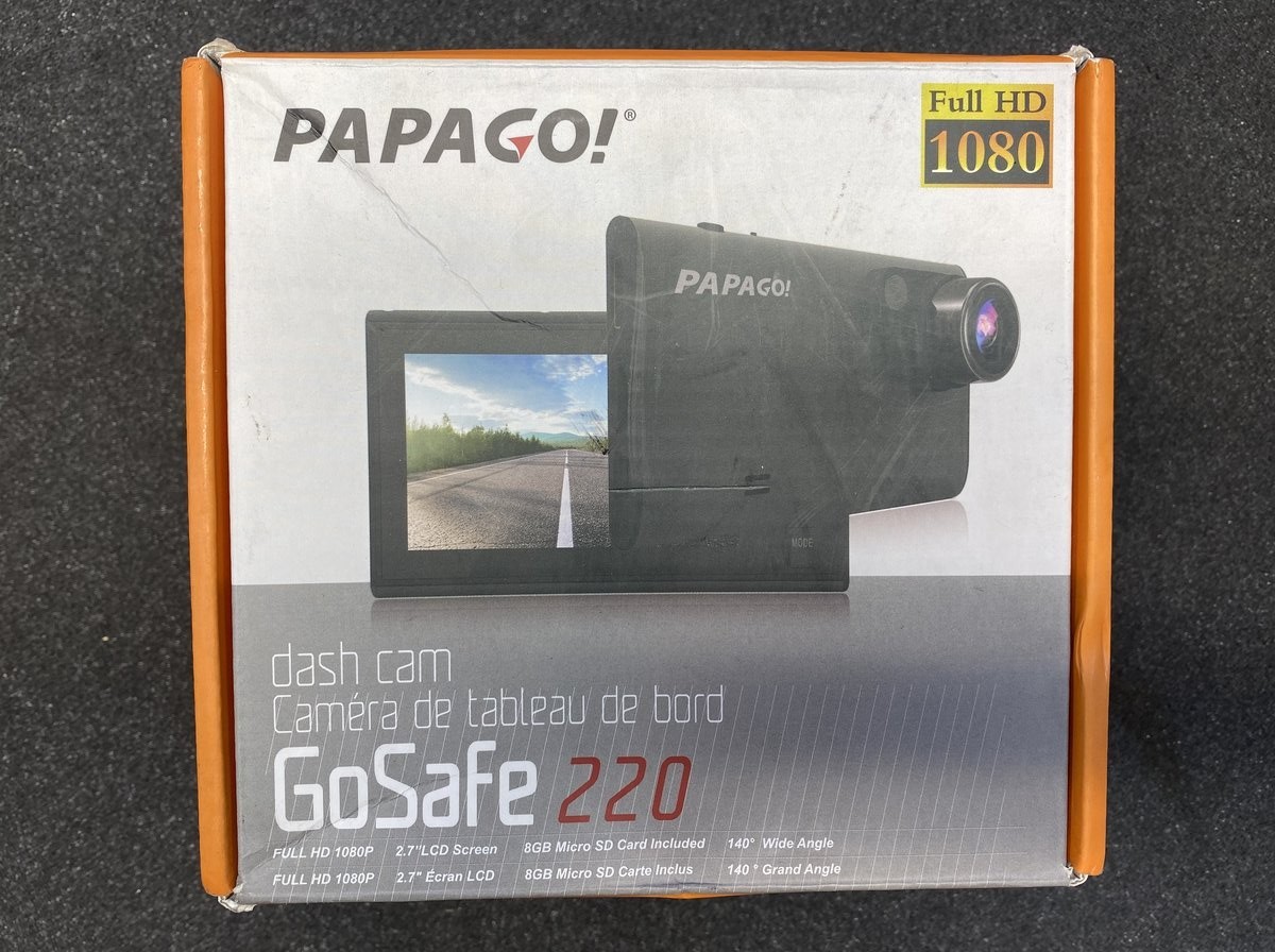 NEW PAPAGO GOSAFE 220 DASH CAM FULL HD 1080P BLACK - BUILT-IN G-SENSOR & LOOP