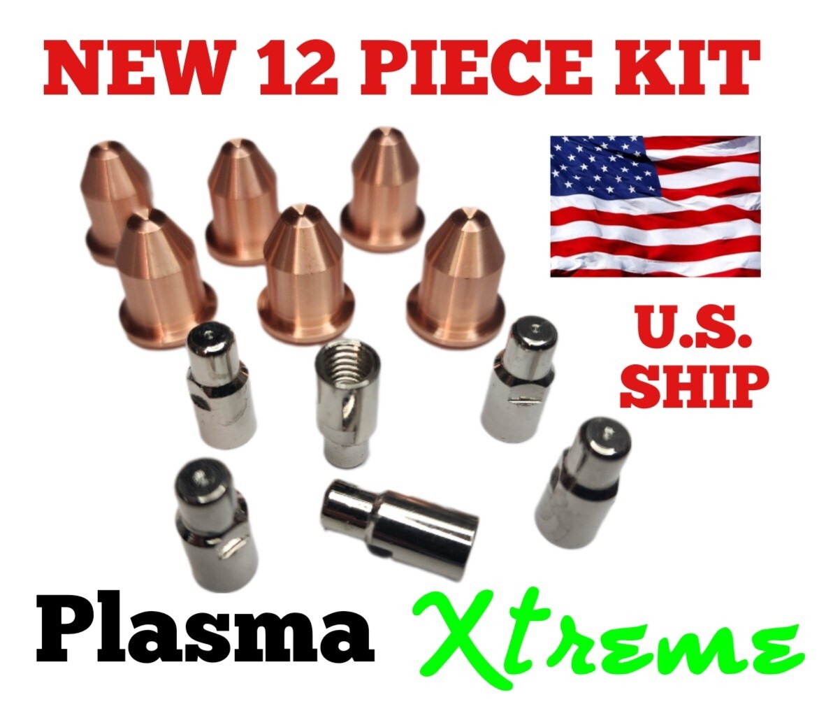 12pc 770496 HOBART  250CI 500Ci - 6 x Tip & 6 x Electrode Kit Fits HP-25 & HP-50