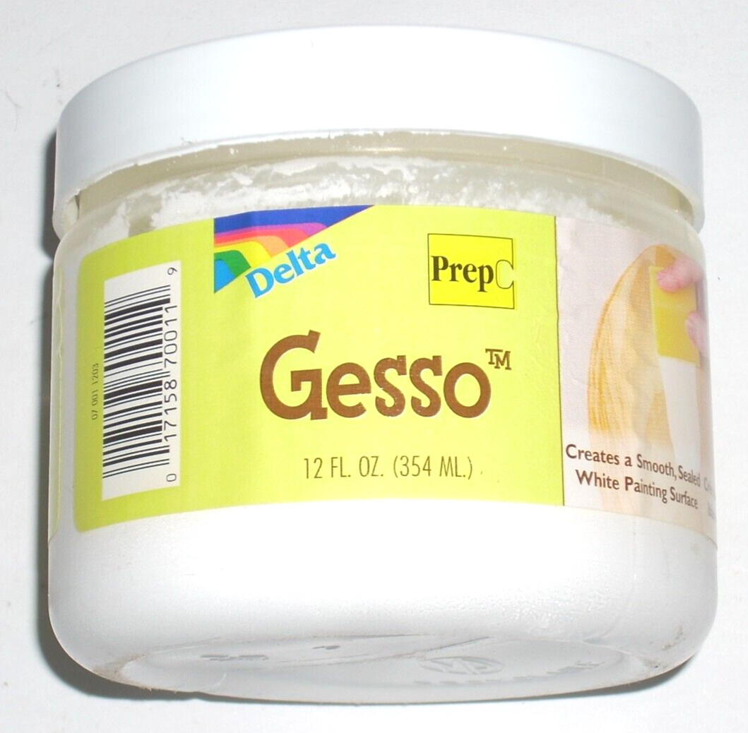 Delta Prep Gesso - Creates Smooth White Surface for Painting - 12 oz Jar