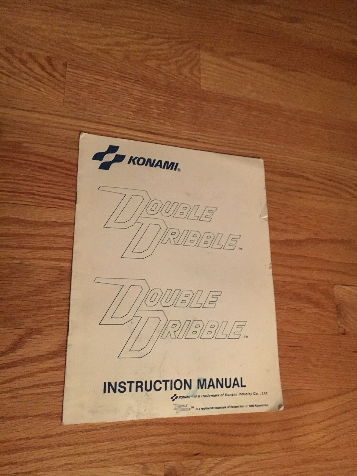 Double Dribble video arcade game Instructional manual, Konami 1986