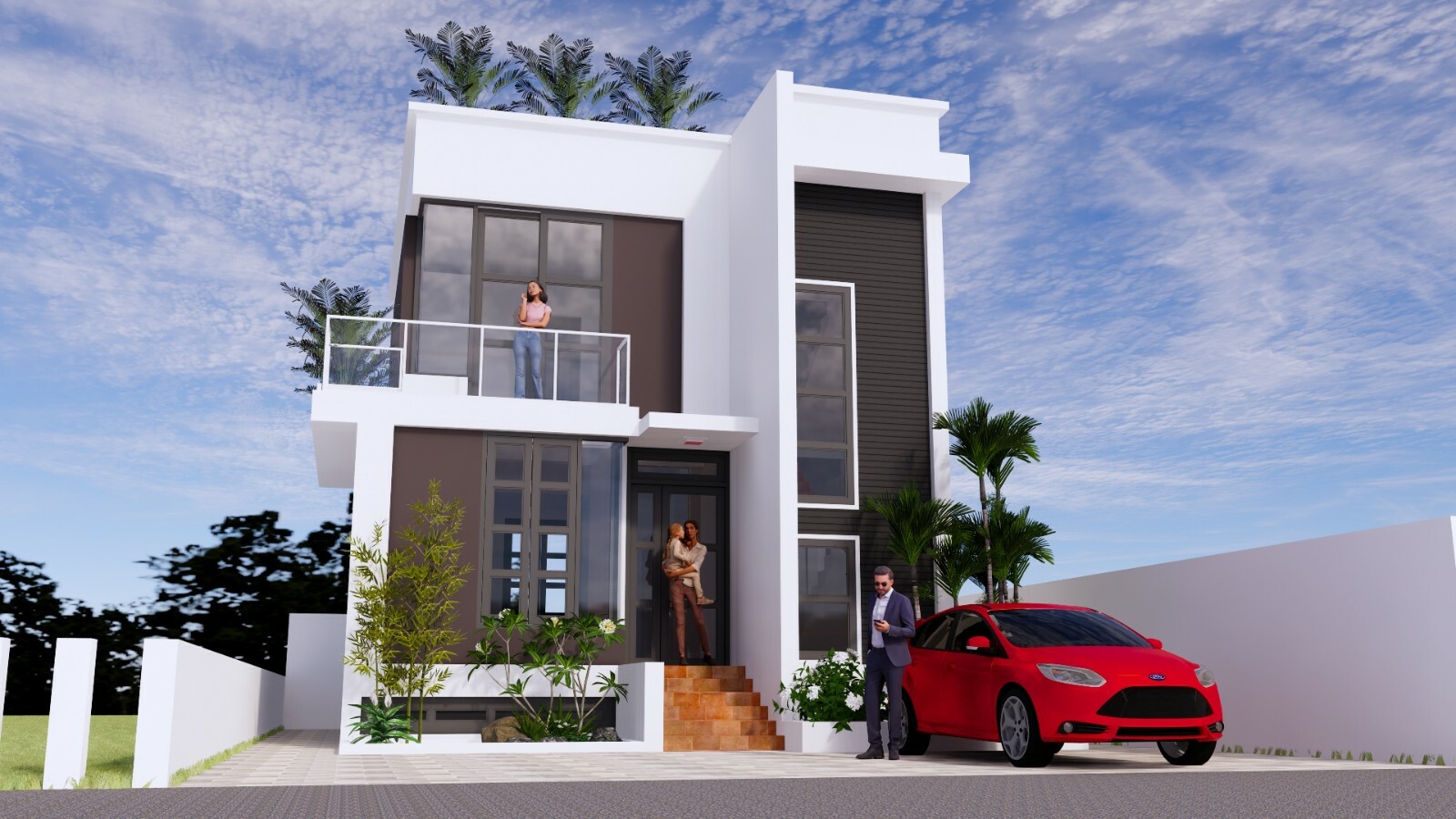 25x30 Feet Small House Plan 7.5x9 Meter 4 Beds 5 Baths Terrace (A4 Hard Copy)