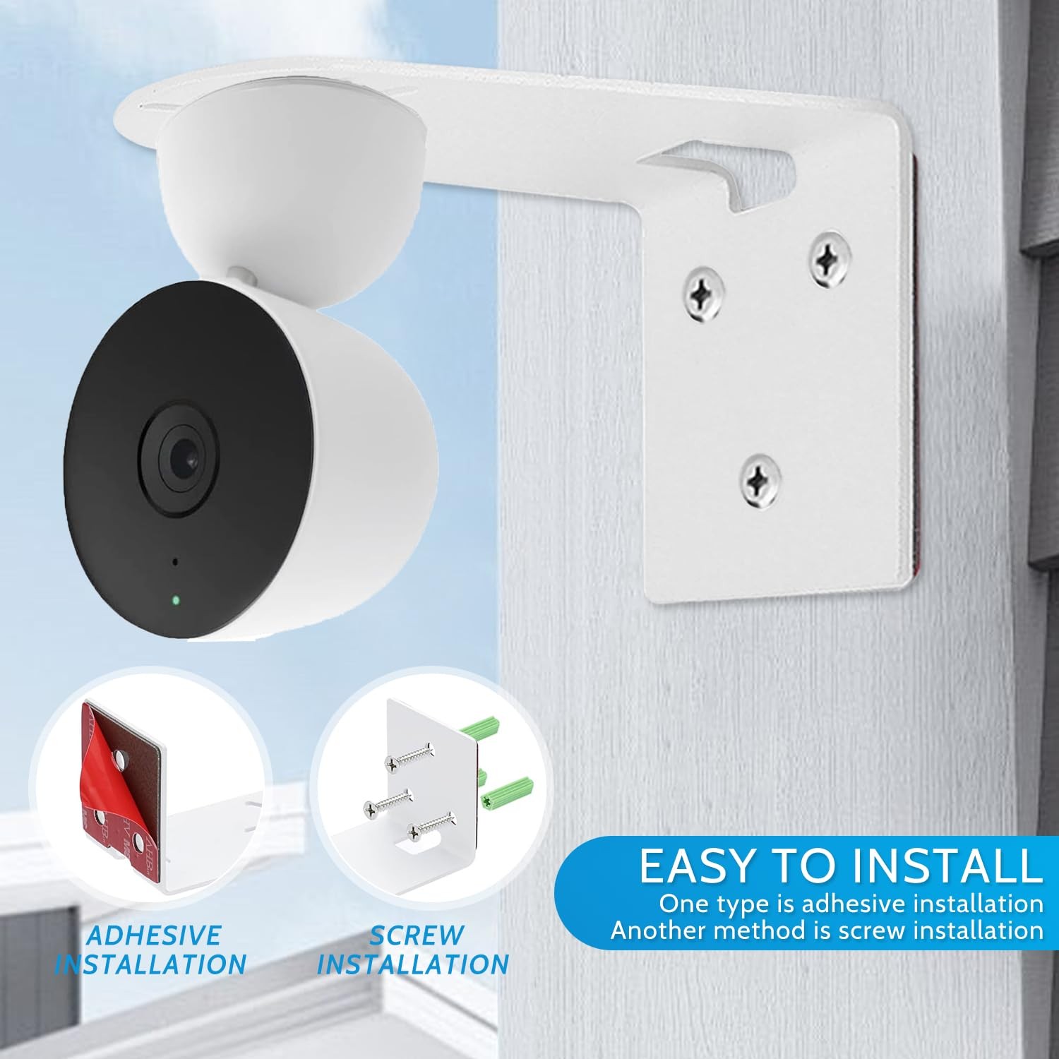 Google Nest Cam Indoor Security Camera Wall Mount Bracket 2 Pack Adhesive