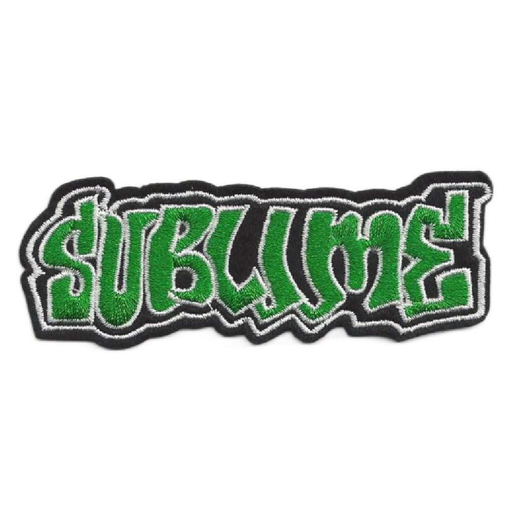 SUBLIME IRON ON PATCH 3.75" Ska Punk Reggae Rock Music Band Green Embroidered