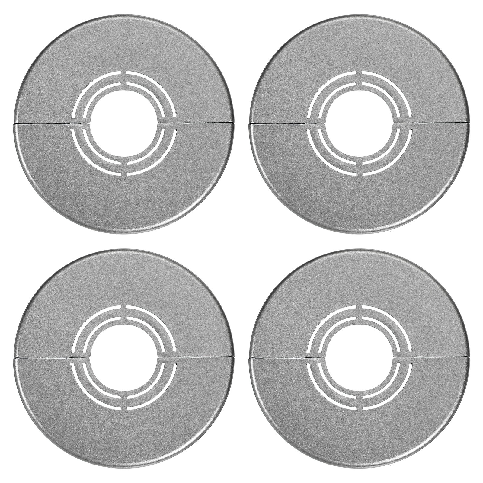 4pcs Wall Split Flange 0.98" Plastic Round Split Flange Pipe Cover, Gray
