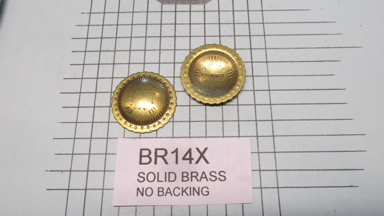 CONCHO small BR14 X SOLID BRASS VINTAGE No Back High Quality USA Leather Craft