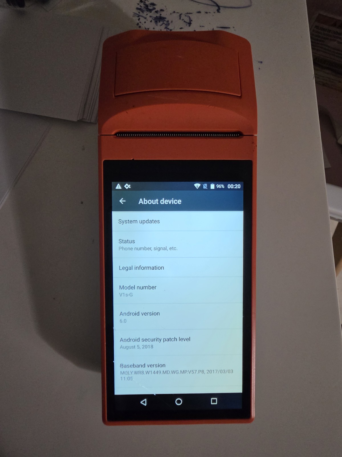 Sunmi V1s Android Wireless Handheld POS Terminal W5920 V1s-G - Read Description