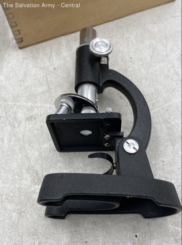 Atco Black Upright Biological Laboratory Mini Stereo Microscope With Box
