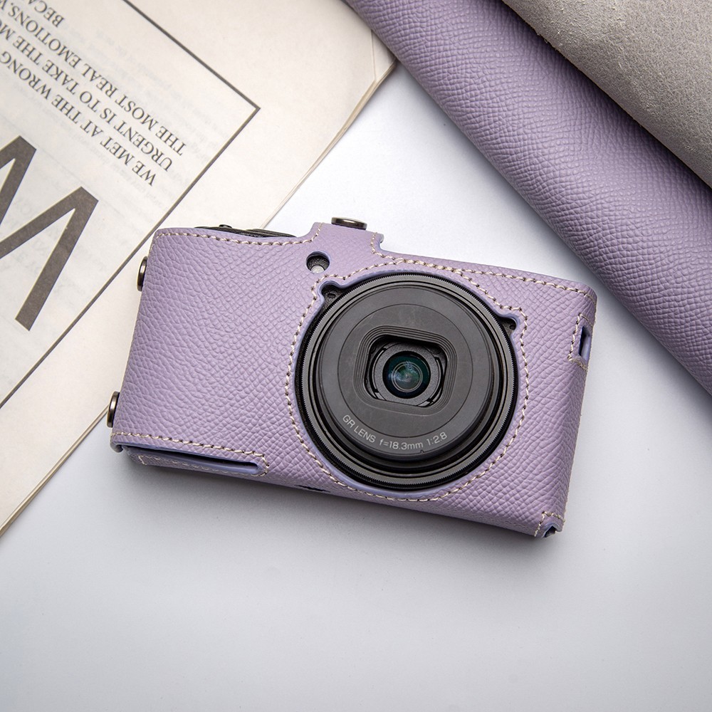 For Ricoh GR3x GR3 Handmade Real Leather Half Full Case Camera Bag Protective
