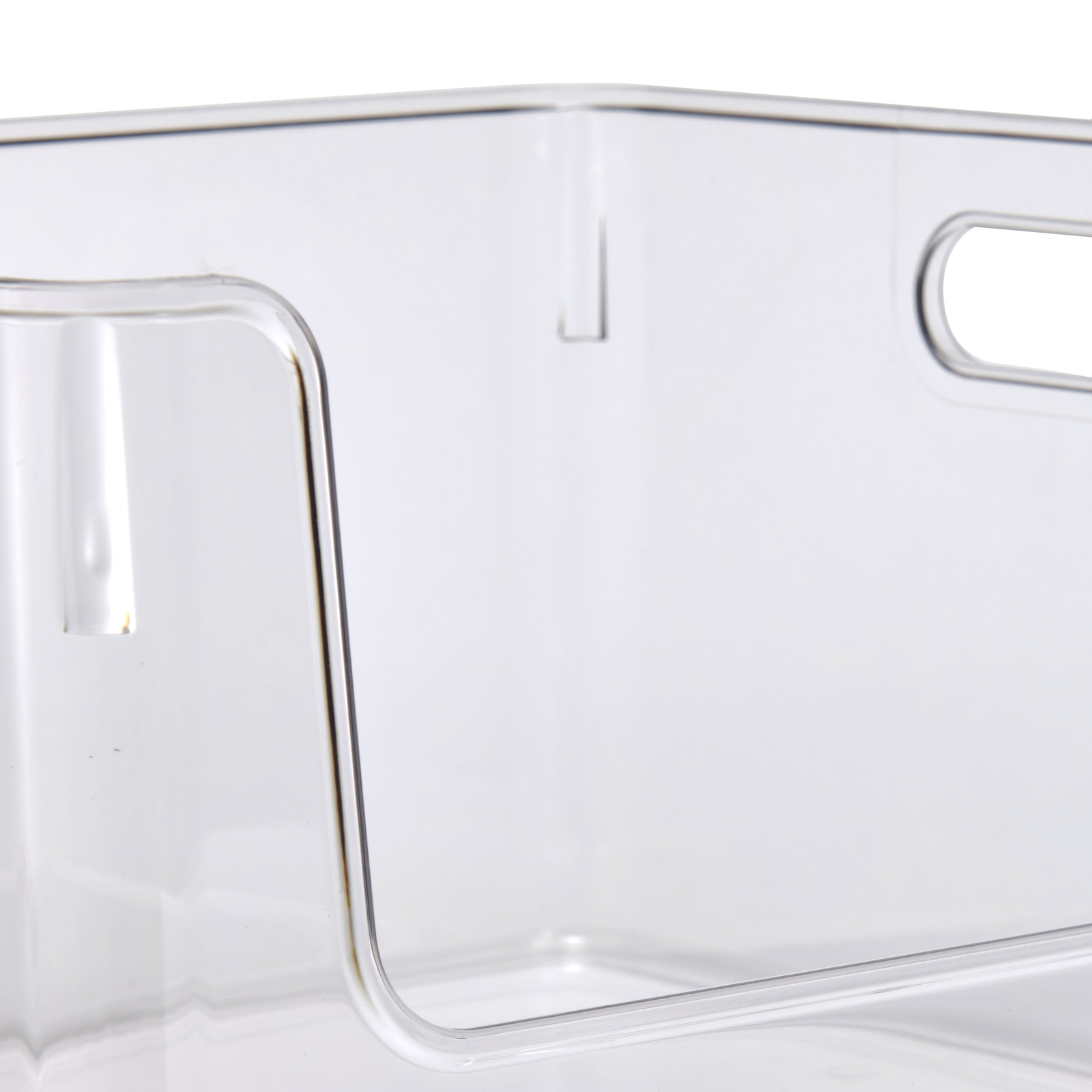 Clear Glossy Plastic Open Front Organizer Bin , Single Size Organizer Bin,
