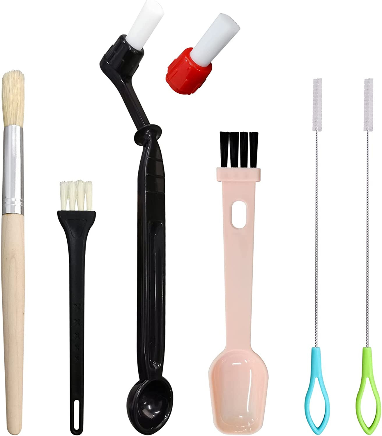 7 Pcs Coffee Machine Cleaning Brush, Espresso Machine Brush with Detachable Head