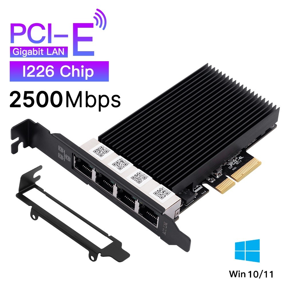 2.5G Intel I226 Network Card Gigabit Quad RJ45 port NIC with Ethernet Adapter PC