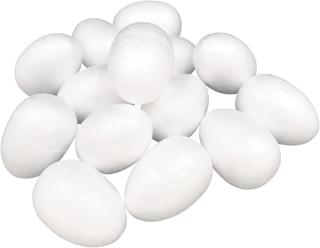 32-Pack 2.75 Inch Craft Foam Eggs Polystyrene Foam for Easter DIY Decoration