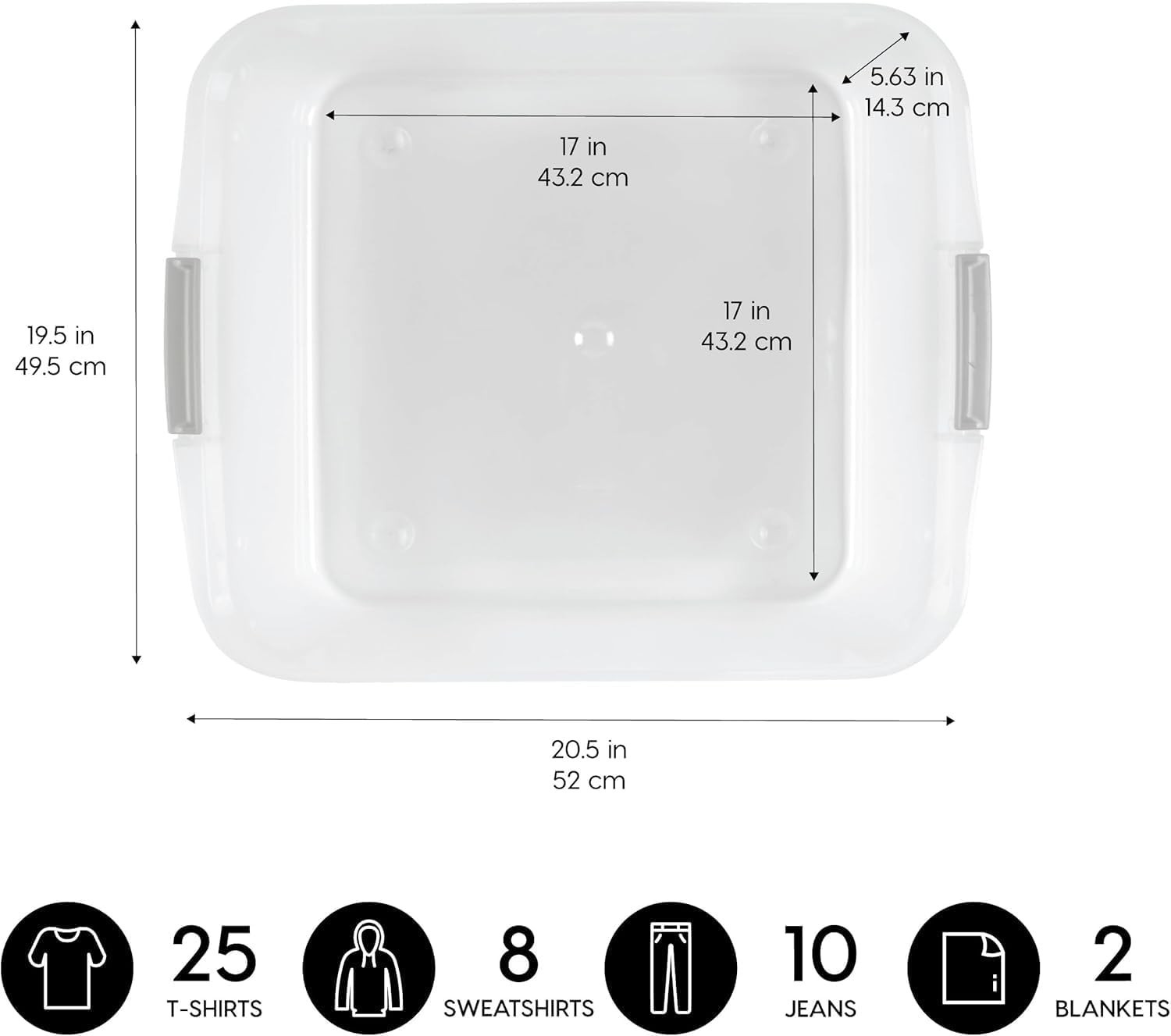 33 Qt Plastic Under Bed Storage Organizer Bin Container with Secure Lids and ...