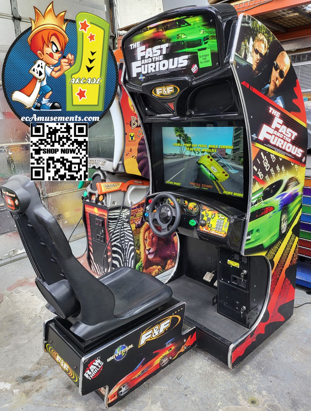 The Fast and Furious Sit Down Arcade Driving Video Game Machine - 32" LCD (#1)