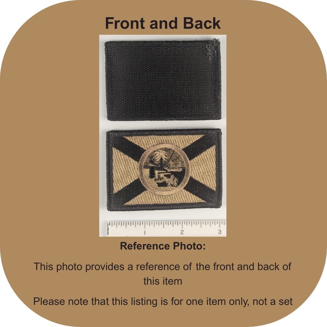 Florida State Flag Patch; Subdued Coyote Brown OCP; Hook Fastener Tactical Patch