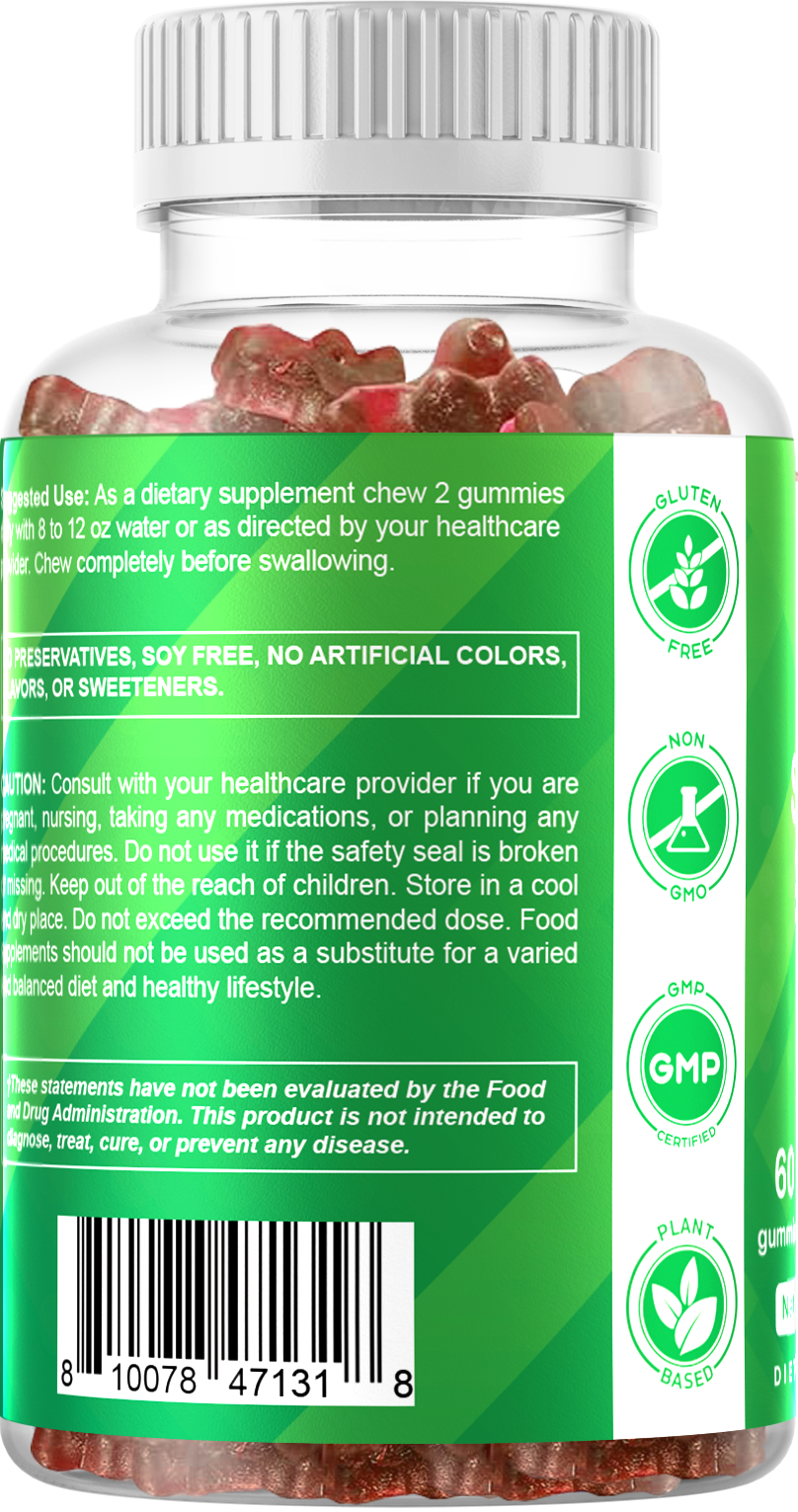 3 Pack Vitamatic Irish Sea Moss Gummies - 3000 mg - 60 Vegan Gummies
