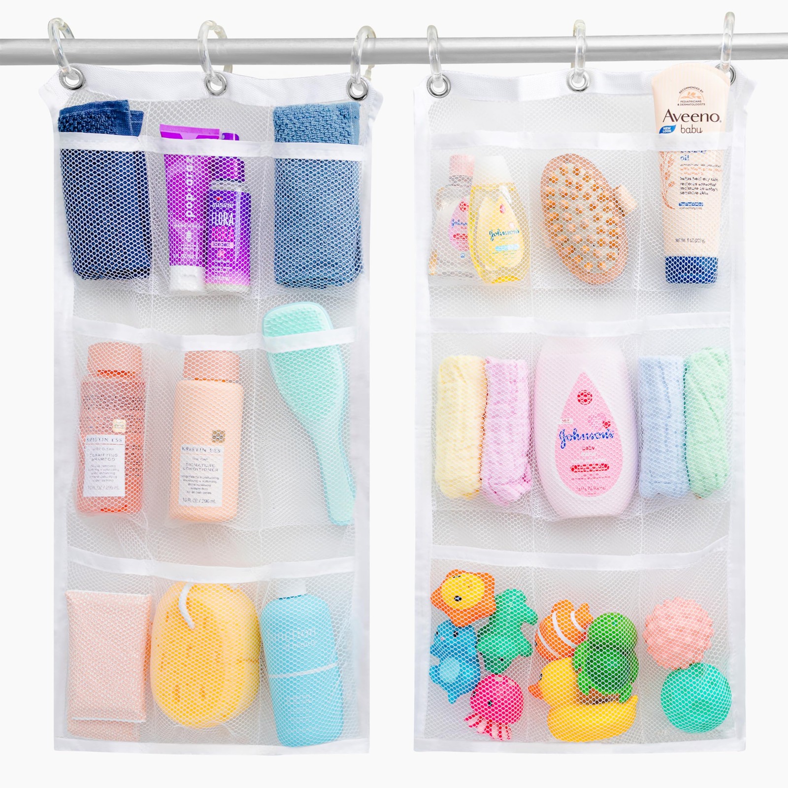 Handy Laundry Hanging Shower Organizer (2-Pack) - White 2-Pack