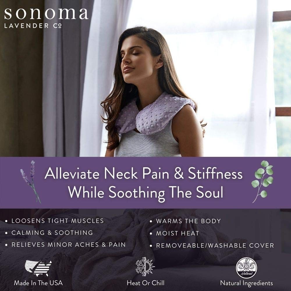 Luxury Eucalyptus/Lavender Heatable/Chillable Neck Pillow, Microwaveable for ...