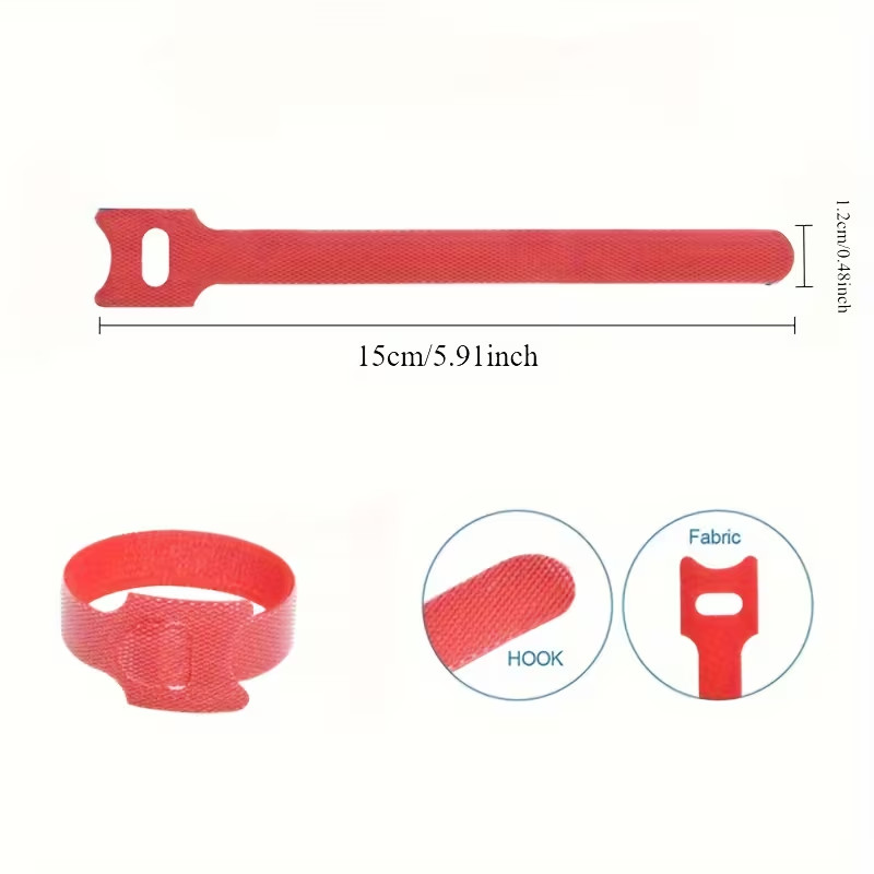 50 Pcs Reusable Cable Ties, Multipurpose Nylon Hook & Loop Straps, Cord Organ