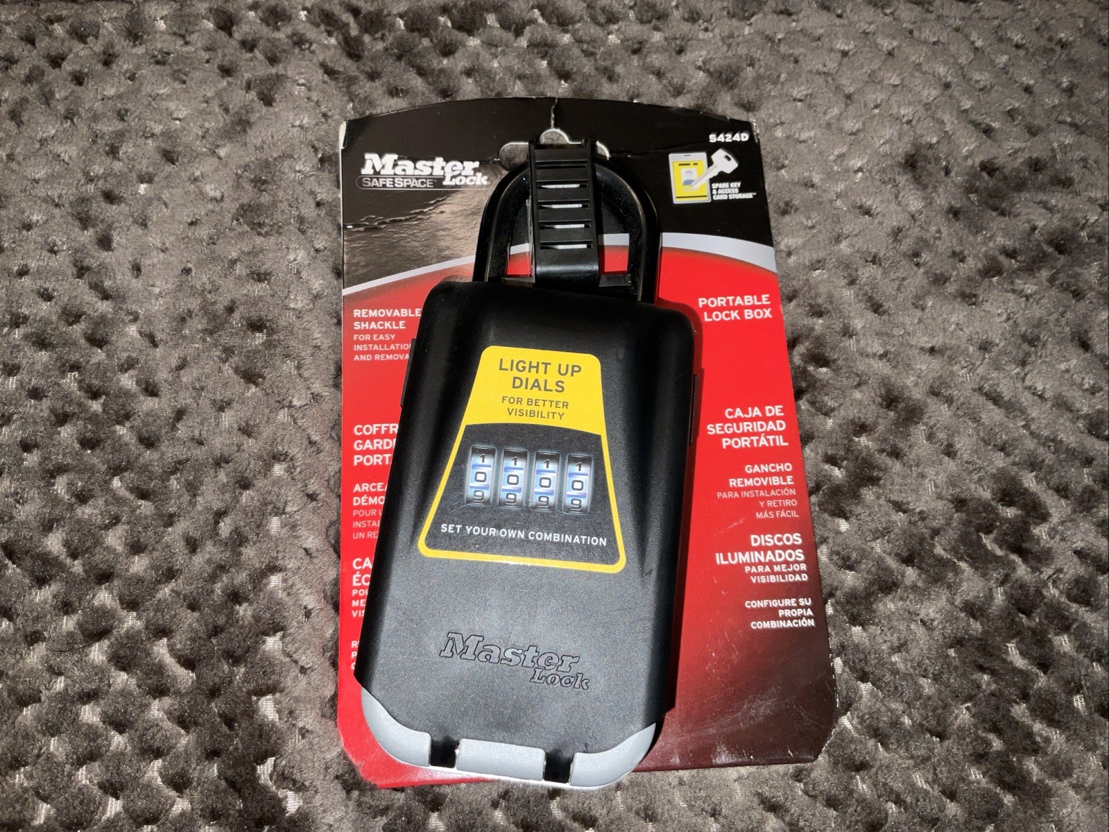 Master Lock Portable Lock Box *Light-Up Combination Dials* - Model 5424D