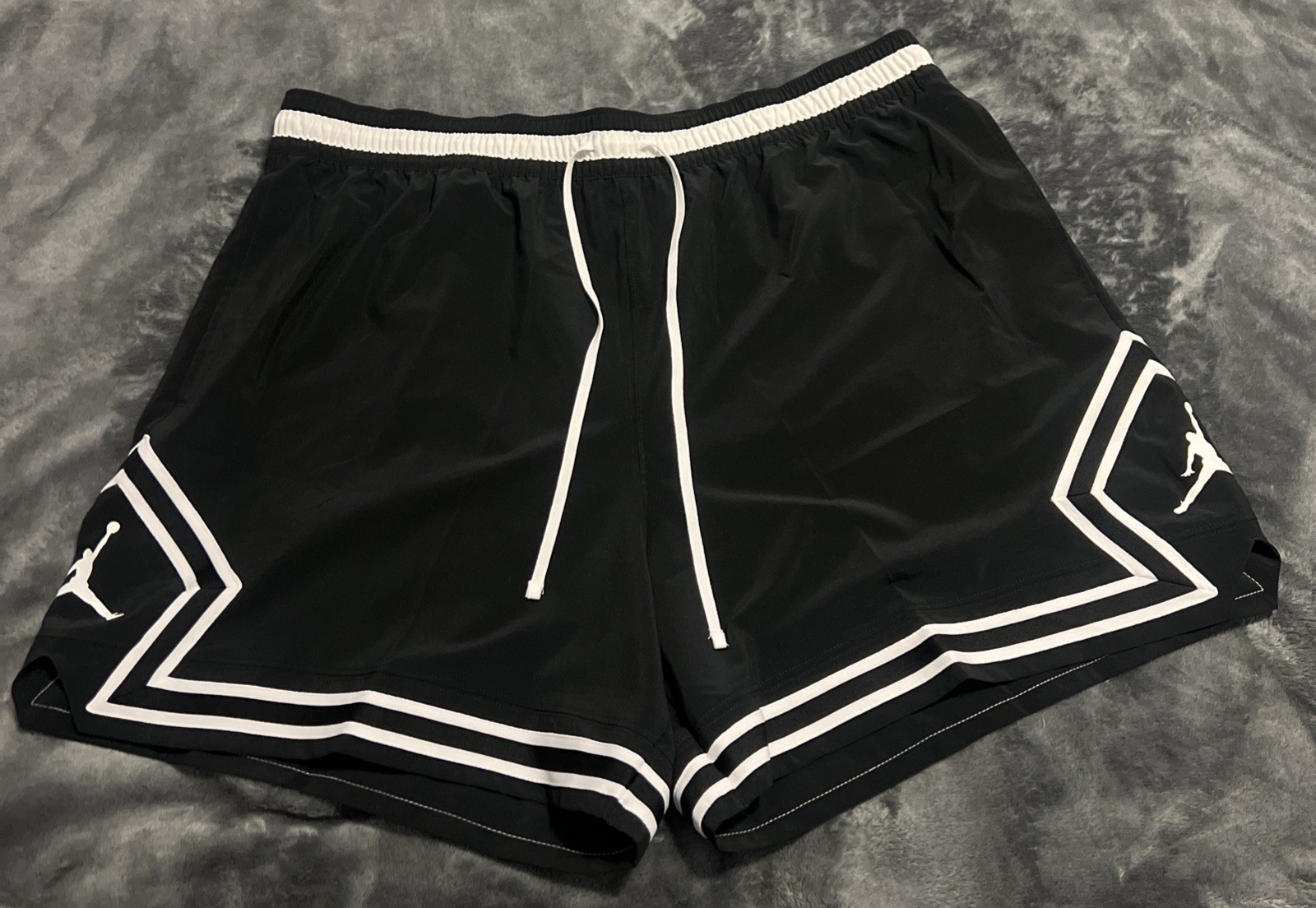 XL Jordan Shorts Men’s Black Nike Air Dri-Fit Sport Diamond Woven FQ2989-010