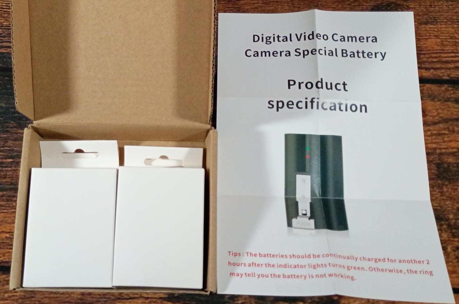 Rechargeable 3.6V 1650mAh Li-ion Battery for Digital Video Cameras - 2 Pack