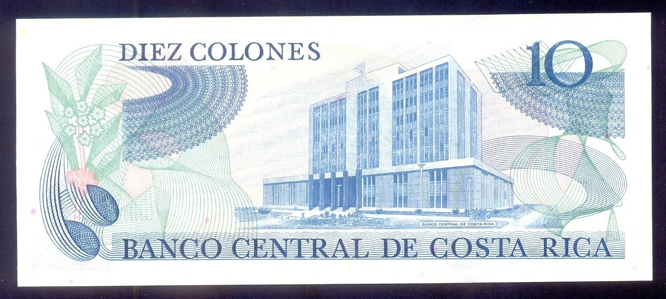 Costa Rica 10 Colones 1986 P237b UNC