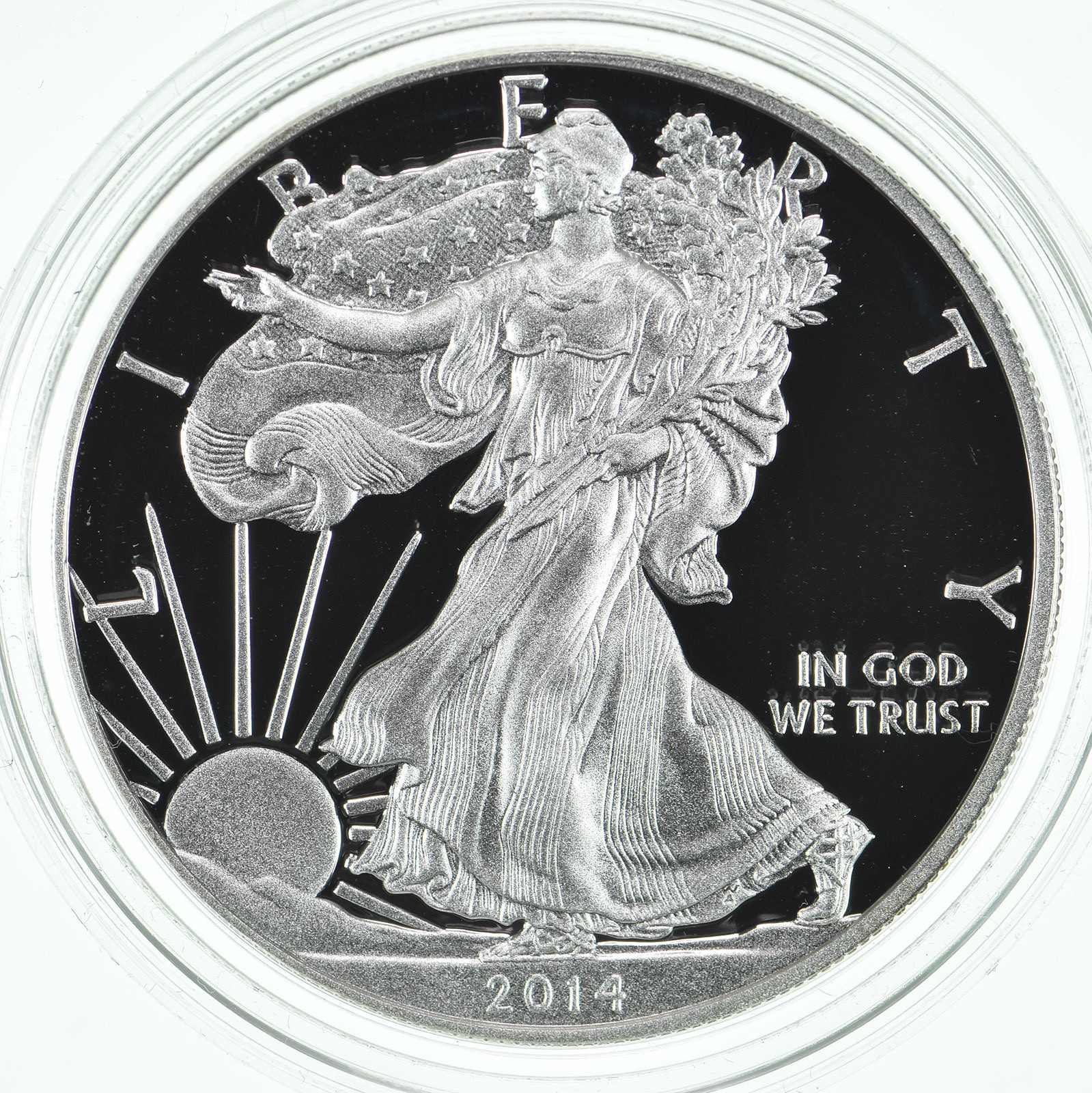2014-W American Silver Eagle PROOF 1 Oz Silver - Coin & Box & COA