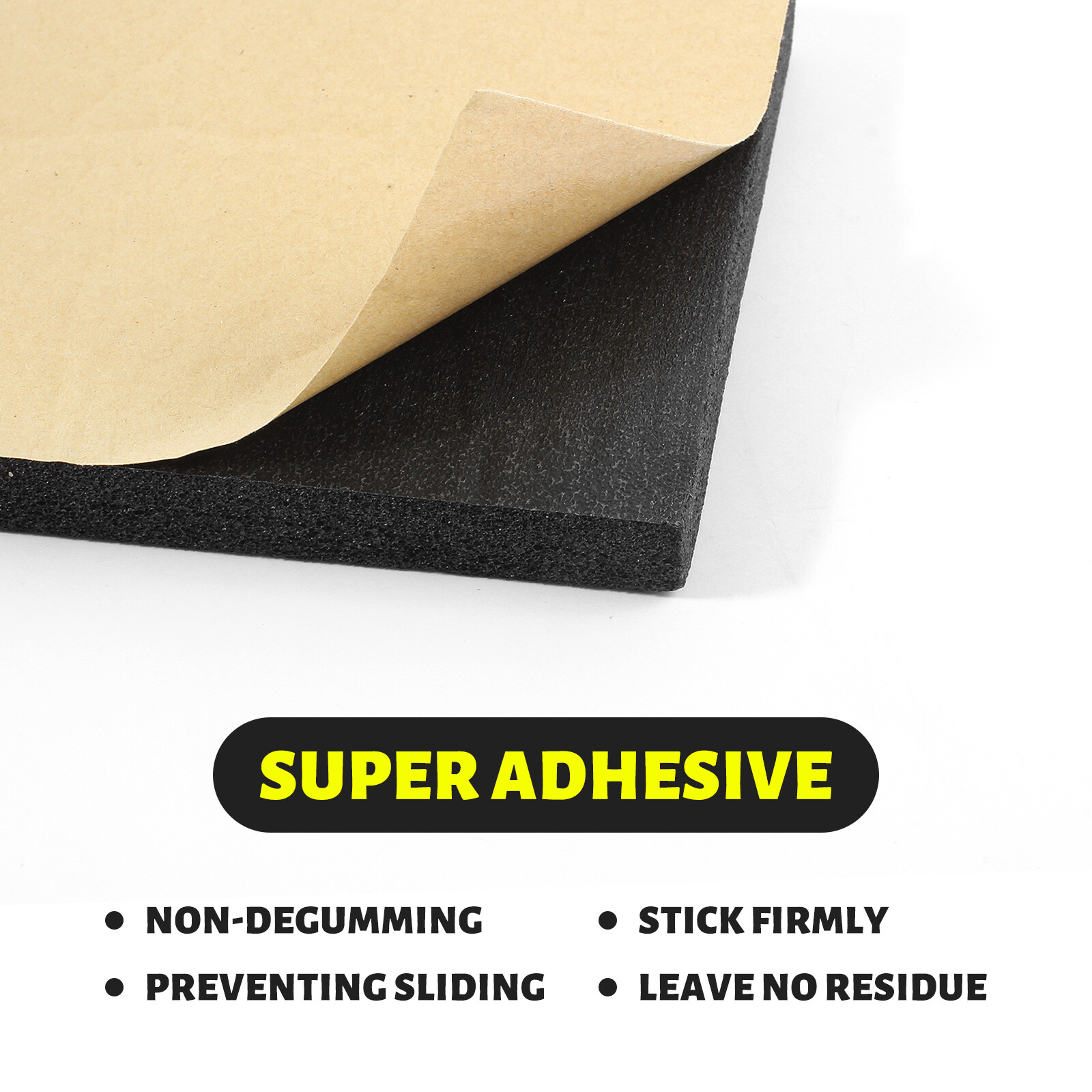 4Sheets 2CM Thickness Adhesive Backed Foam Rubber Sheet Padding Insulation pad