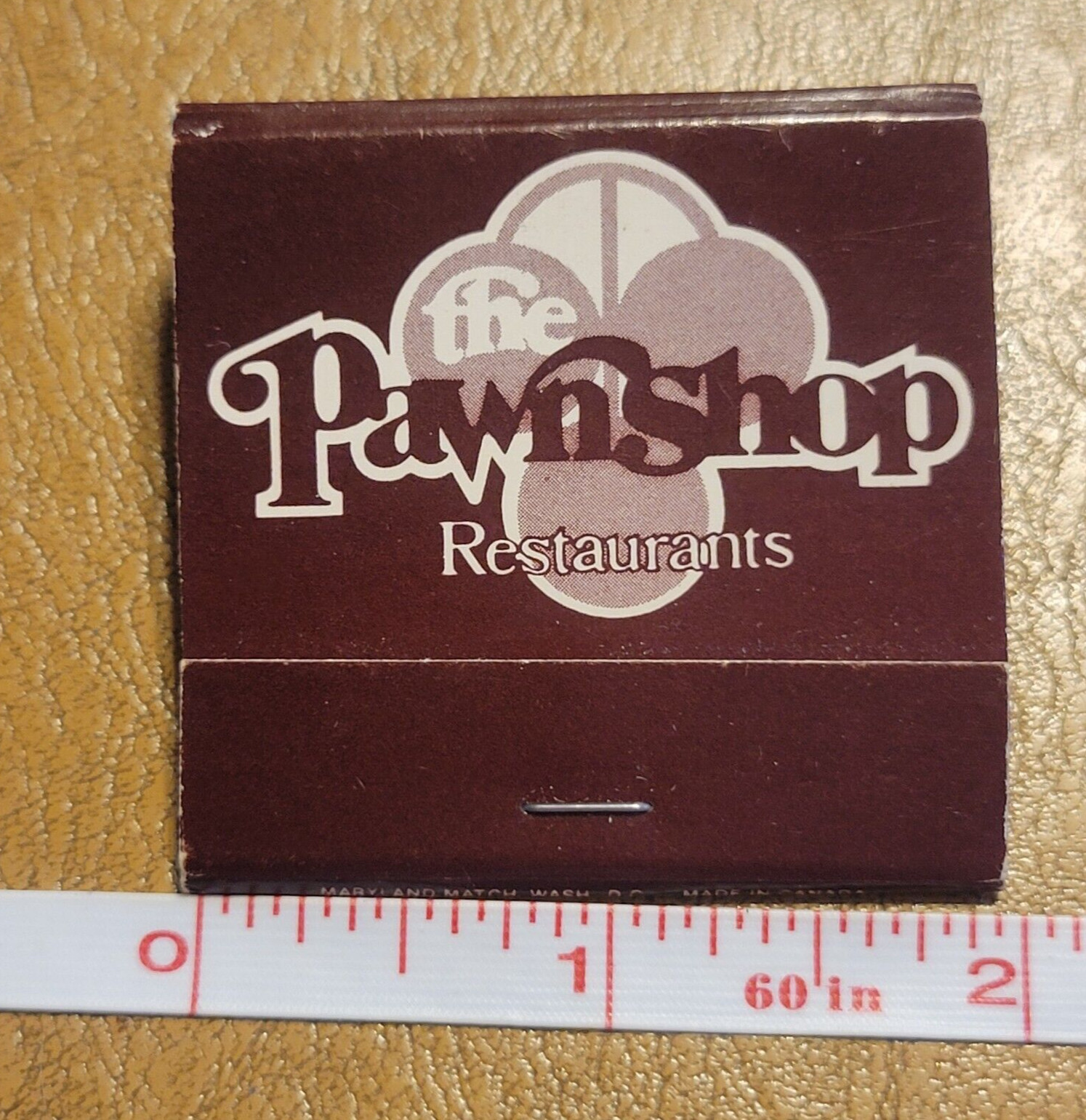 The Pawnshop Restaurants Rosslyn Falls Church VA full unstruck Vintage Matchbook