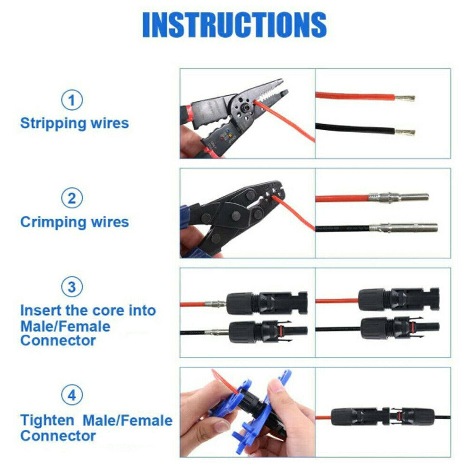 Solar Panel Y / T Branch Cable Connection Waterproof Adapter Connector Extension