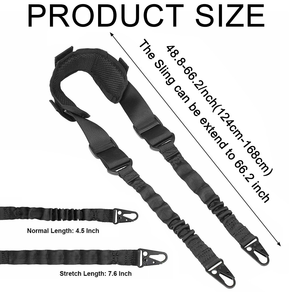 Tactical Quick Release Two-Point Rifle Gun Sling Adjustable with Shoulder Padded