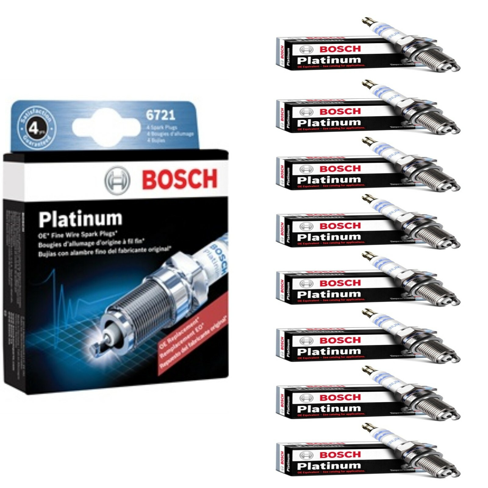 8 X Spark Plugs Bosch Platinum Set For 2000-2005 CADILLAC DEVILLE V8-4.6L BR8EIX