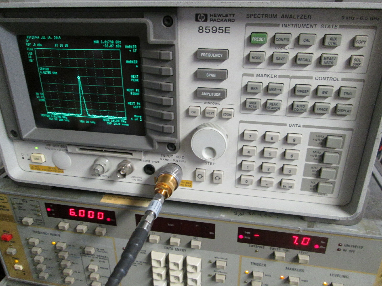 6.5 GHz Spectrum Analyzer 30 Hz Resolution BW opt TESTED Self Cal OK! HP 8595E