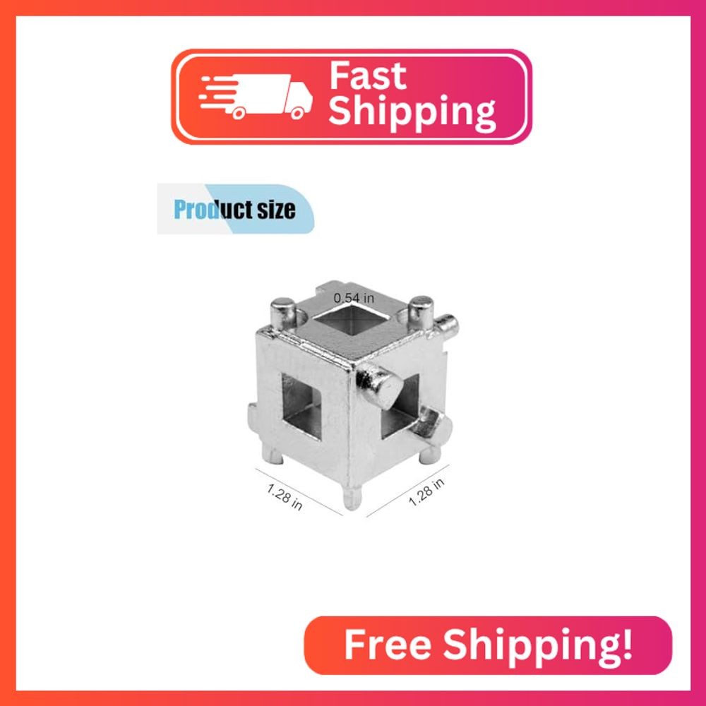 3/8'' Car Brake Caliper Compression Cube Tool, Steel Brake Piston Remover Adapte